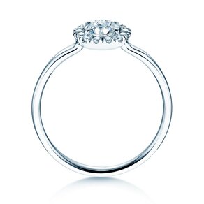 Bague de fiançailles Flower en 18K or blanc avec diamants 0,77ct G/SI