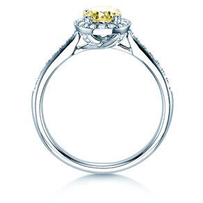 Bague de fiançailles Halo Intense en 18K or blanc avec diamants 0,78ct