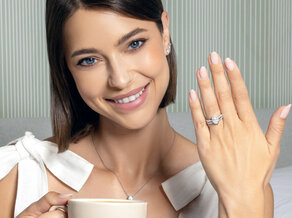 Bague de fiançailles Pure Emotion en 9K or blanc avec diamants 0,61ct G/SI
