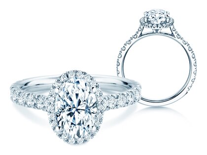Bague de fiançailles Pure Emotion en 9K or blanc avec diamants 0,61ct G/SI
