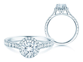 Bague de fiançailles Pure Infinity en 9K or blanc avec diamants 0,65ct G/SI
