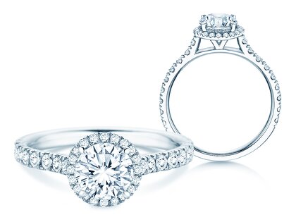 Bague de fiançailles Pure Infinity en 18K or blanc avec diamants 0,65ct G/SI