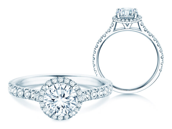 Bague de fiançailles Pure Infinity en 18K or blanc avec diamants 0,65ct G/SI