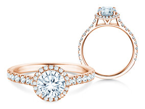 Bague de fiançailles Pure Infinity en 9K or rose avec diamants 0,65ct G/SI