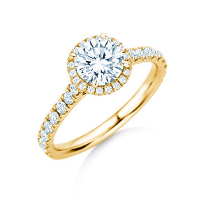 Bague de fiançailles Pure Infinity en 9K or jaune avec diamants de laboratoire 0,65ct E/VS