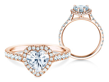 Bague de fiançailles Pure Love en 9K or blanc avec diamants 0,65ct G/SI