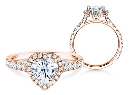 Bague de fiançailles Pure Love en 14K or rose avec diamants 0,65ct G/SI