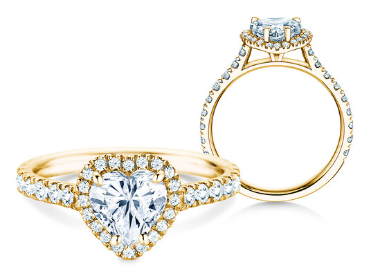 Bague de fiançailles Pure Love en 9K or blanc avec diamants 0,65ct G/SI
