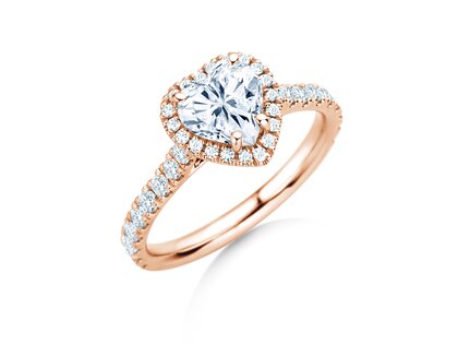 Bague de fiançailles Pure Love en 14K or rose avec diamants 0,65ct G/SI