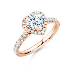 Bague de fiançailles Pure Love en 14K or rose avec diamants 0,65ct G/SI