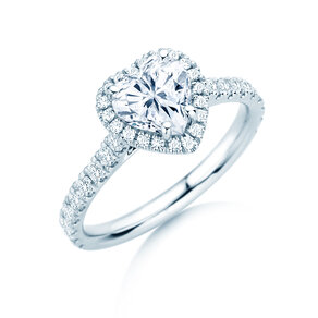 Bague de fiançailles Pure Love en 14K or blanc avec diamants 0,65ct G/SI