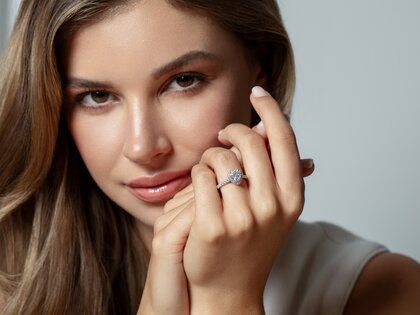 Bague de fiançailles Pure Love en 14K or blanc avec diamants 0,65ct G/SI