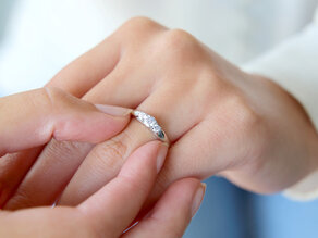Bague de fiançailles 3 Stones dans 18K or blanc avec diamants 0,75ct G/SI