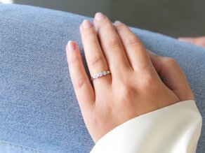Bague de fiançailles 3 Stones dans 18K or blanc avec diamants 1,00ct G/SI