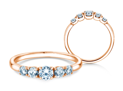 Bague de fiançailles 5 Diamonds dans or rose