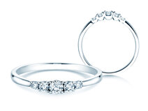Bague de fiançailles 5 Diamonds dans platine 950/- avec diamants 0,25ct G/SI