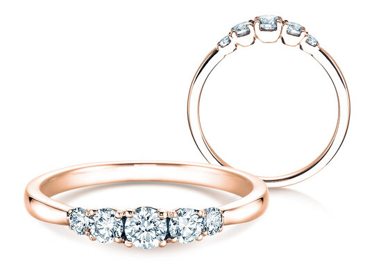Bague de fiançailles 5 Diamonds dans or rose