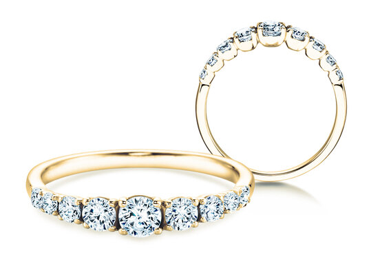 Bague de fiançailles 9 Diamonds en 9K or blanc avec diamants 0,27ct G/SI