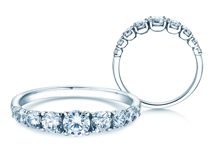 Bague de fiançailles 9 Diamonds dans or blanc