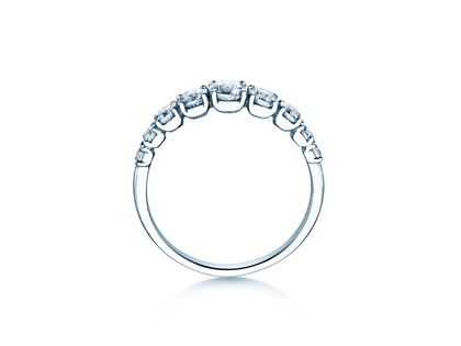 Bague de fiançailles 9 Diamonds en 9K or blanc avec diamants 1,00ct G/SI