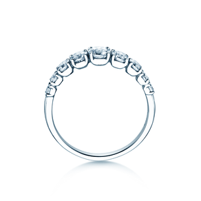 Bague de fiançailles 9 Diamonds en 9K or blanc avec diamants 1,00ct G/SI