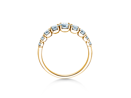 Bague de fiançailles 9 Diamonds en 9K or jaune avec diamants 1,00ct G/SI