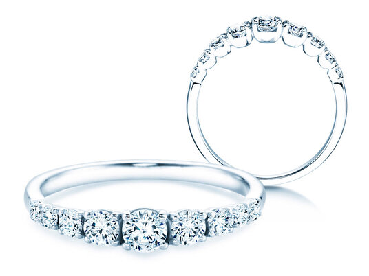 Bague de fiançailles 9 Diamonds dans platine