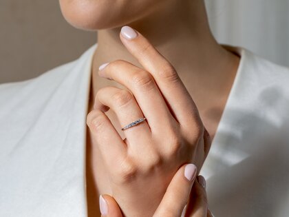 Bague de fiançailles 9 Diamonds dans platine 950/- avec diamants 0,27ct G/SI