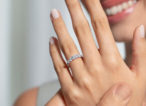 Bague de fiançailles 9 Diamonds en 9K or blanc avec diamants 1,00ct G/SI