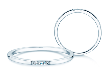 Bague de fiançailles Unity N° 3 en 14K or blanc avec diamants 0,02ct G/SI