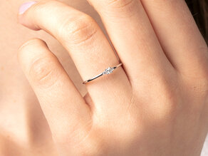 Bague de fiançailles Vivid Petite Cushion Cut en 14K or blanc avec diamants 0,10ct G/SI