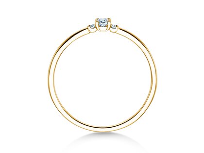 Bague de fiançailles Vivid Petite Cushion Cut en 18K or jaune avec diamants 0,10ct G/SI