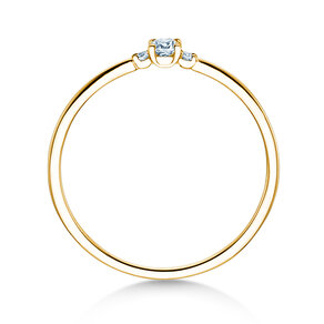 Bague de fiançailles Vivid Petite Cushion Cut en 18K or jaune avec diamants 0,10ct G/SI