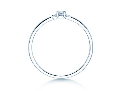 Bague de fiançailles Vivid Petite Cushion Cut en 14K or blanc avec diamants 0,10ct G/SI