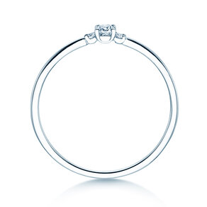 Bague de fiançailles Vivid Petite Cushion Cut en 14K or blanc avec diamants 0,10ct G/SI