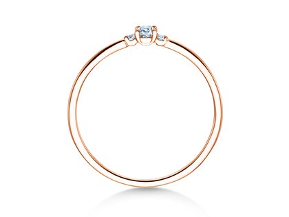 Bague de fiançailles Vivid Petite Cushion Cut en 14K or rose avec diamants 0,10ct G/SI