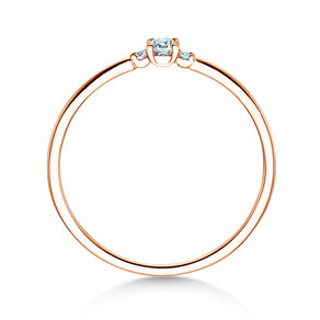 Bague de fiançailles Vivid Petite Cushion Cut en 14K or rose avec diamants 0,10ct G/SI