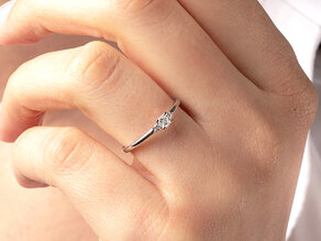 Bague de fiançailles Vivid Petite Cushion Cut en 14K or jaune avec diamants 0,20ct G/SI
