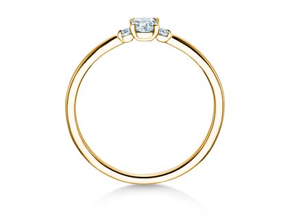 Bague de fiançailles Vivid Petite Cushion Cut en 14K or jaune avec diamants 0,20ct G/SI