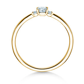 Bague de fiançailles Vivid Petite Cushion Cut en 14K or jaune avec diamants 0,20ct G/SI
