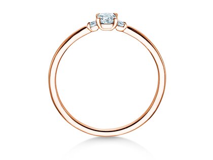 Bague de fiançailles Vivid Petite Cushion Cut en or rose