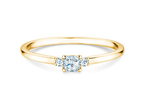 Bague de fiançailles Vivid Petite Cushion Cut en 14K or jaune avec diamants 0,20ct G/SI