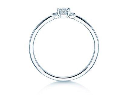Bague de fiançailles Vivid Petite Cushion Cut en platine