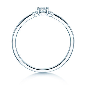 Bague de fiançailles Vivid Petite Cushion Cut en platine