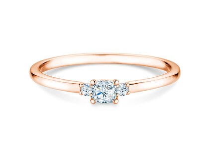 Bague de fiançailles Vivid Petite Cushion Cut en or rose