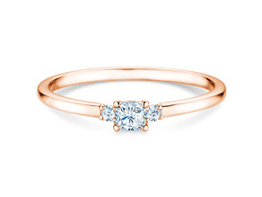 Bague de fiançailles Vivid Petite Cushion Cut en or rose