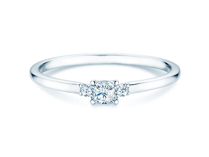 Bague de fiançailles Vivid Petite Cushion Cut en platine