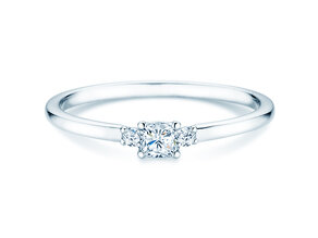Bague de fiançailles Vivid Petite Cushion Cut en platine