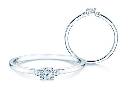 Bague de fiançailles Vivid Petite Cushion Cut en platine