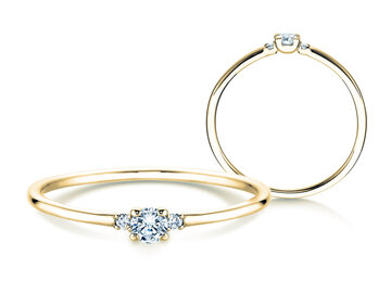 Bague de fiançailles en 9K or blanc avec diamants 0,10ct G/SI